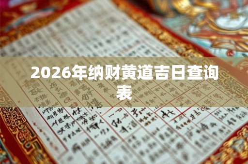 2026年纳财黄道吉日查询表