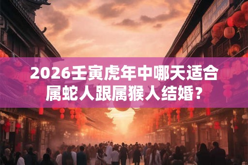 2026壬寅虎年中哪天适合属蛇人跟属猴人结婚？