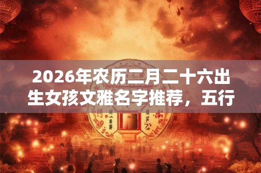 2026年农历二月二十六出生女孩文雅名字推荐，五行缺什么？