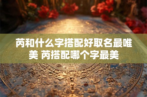 芮和什么字搭配好取名最唯美 芮搭配哪个字最美