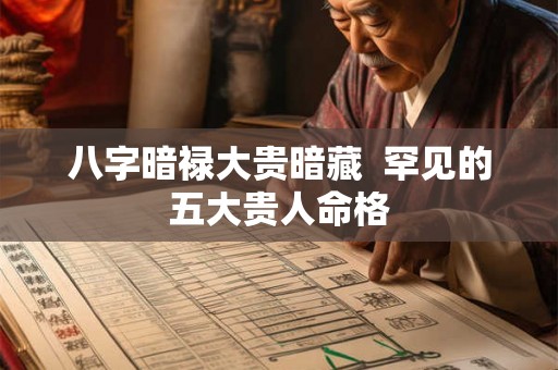 八字暗禄大贵暗藏  罕见的五大贵人命格