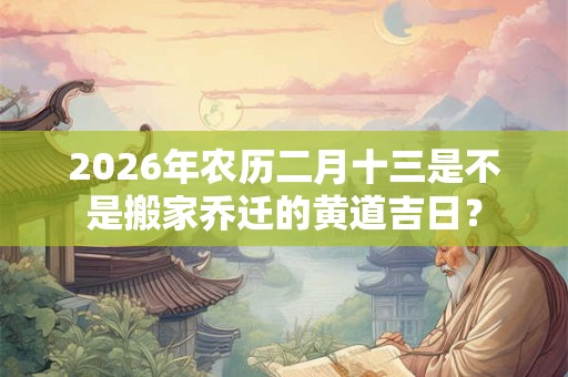 2026年农历二月十三是不是搬家乔迁的黄道吉日？
