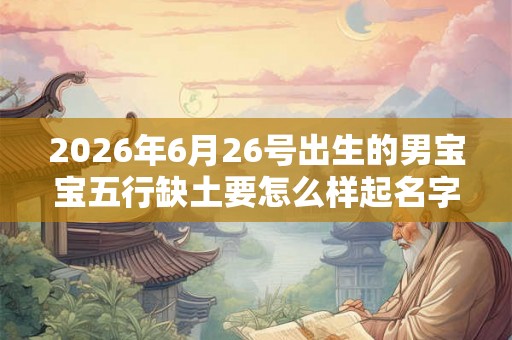 2026年6月26号出生的男宝宝五行缺土要怎么样起名字