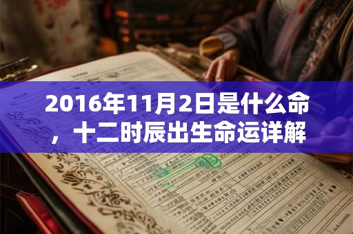 2016年11月2日是什么命，十二时辰出生命运详解