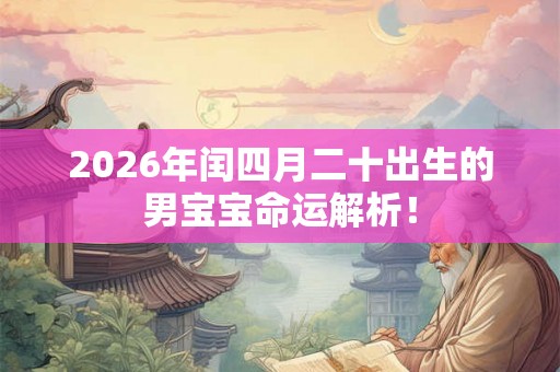 2026年闰四月二十出生的男宝宝命运解析！