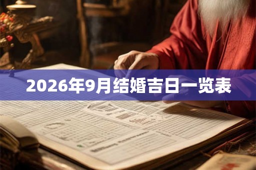 2026年9月结婚吉日一览表