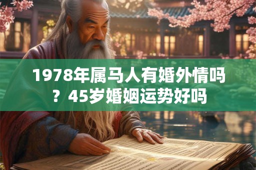 1978年属马人有婚外情吗？45岁婚姻运势好吗