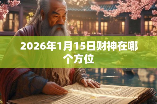 2026年1月15日财神在哪个方位