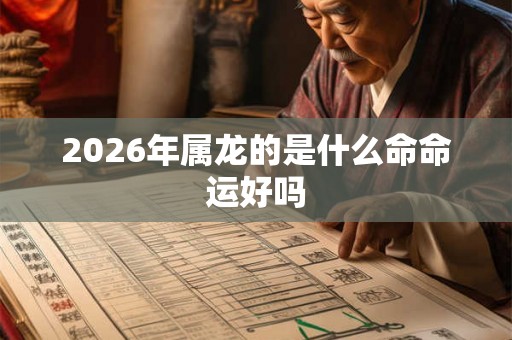 2026年属龙的是什么命命运好吗