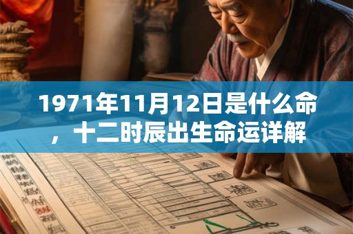 1971年11月12日是什么命，十二时辰出生命运详解