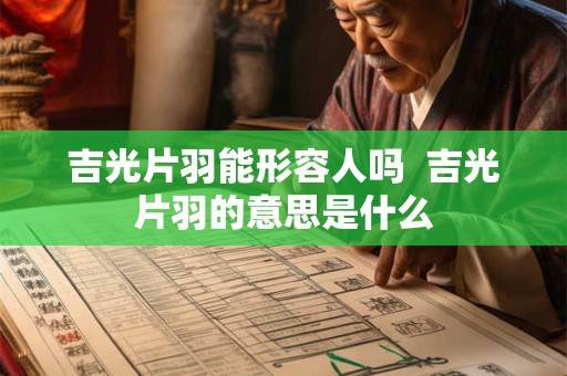 吉光片羽能形容人吗  吉光片羽的意思是什么
