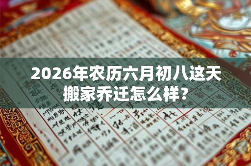 2026年农历六月初八这天搬家乔迁怎么样？