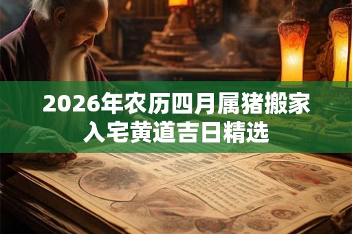 2026年农历四月属猪搬家入宅黄道吉日精选