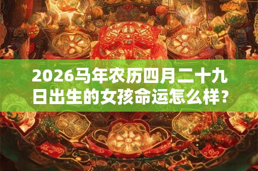 2026马年农历四月二十九日出生的女孩命运怎么样？