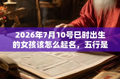 2026年7月10号巳时出生的女孩该怎么起名，五行是什么？