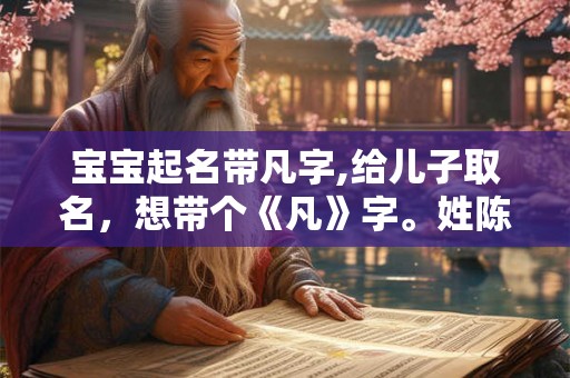 宝宝起名带凡字,给儿子取名，想带个《凡》字。姓陈。