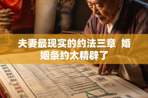 夫妻最现实的约法三章 婚姻条约太精辟了 夫妻最现实的约法三章 婚姻条约太精辟了