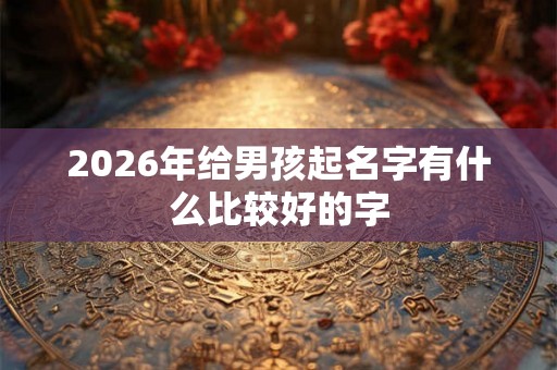 2026年给男孩起名字有什么比较好的字 2026年给男孩起名字有什么比较好的字