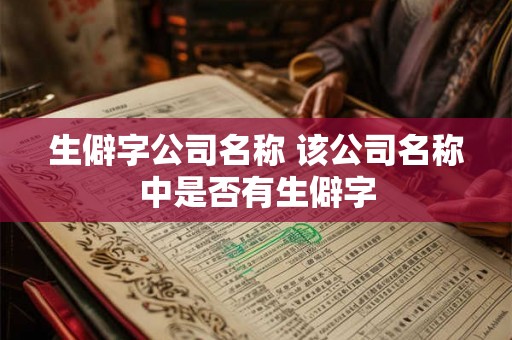 生僻字公司名称 该公司名称中是否有生僻字