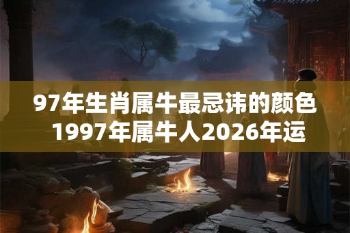 97年生肖属牛最忌讳的颜色 1997年属牛人2026年运势运程