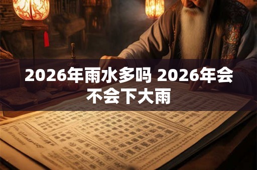 2026年雨水多吗 2026年会不会下大雨