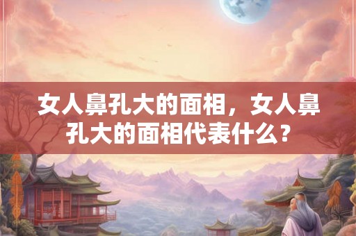 女人鼻孔大的面相，女人鼻孔大的面相代表什么？