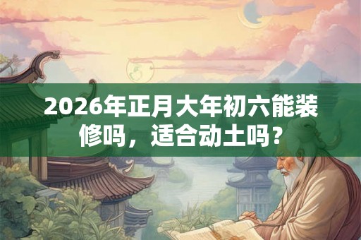 2026年正月大年初六能装修吗，适合动土吗？