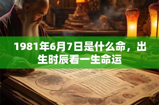 1981年6月7日是什么命，出生时辰看一生命运