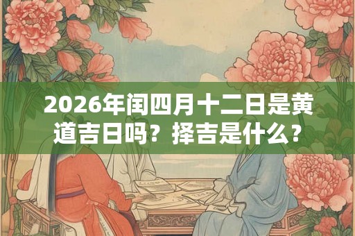 2026年闰四月十二日是黄道吉日吗?择吉是什么? 2026年闰四月十二日是黄道吉日吗?择吉是什么?