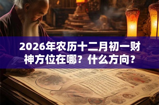 2026年农历十二月初一财神方位在哪?什么方向? 2026年农历十二月初一财神方位在哪?什么方向?