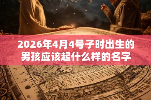 2026年4月4号子时出生的男孩应该起什么样的名字