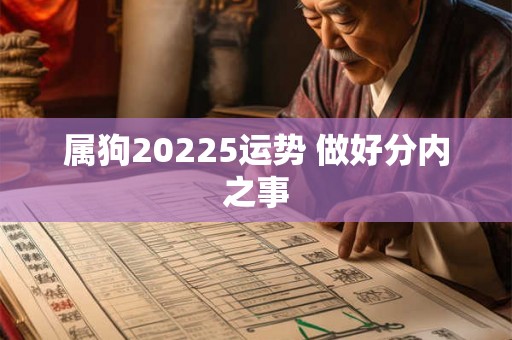 属狗20225运势 做好分内之事