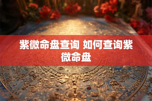 紫微命盘查询 如何查询紫微命盘