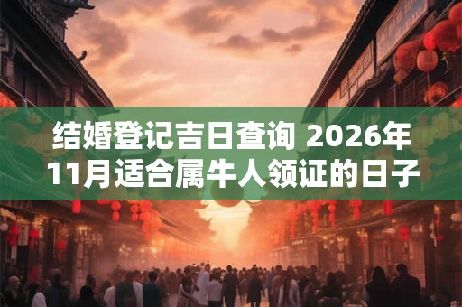 结婚登记吉日查询 2026年11月适合属牛人领证的日子