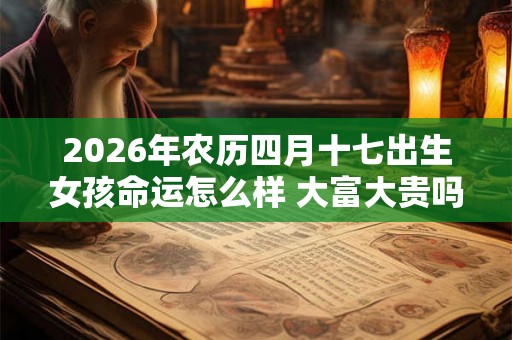 2026年农历四月十七出生女孩命运怎么样 大富大贵吗