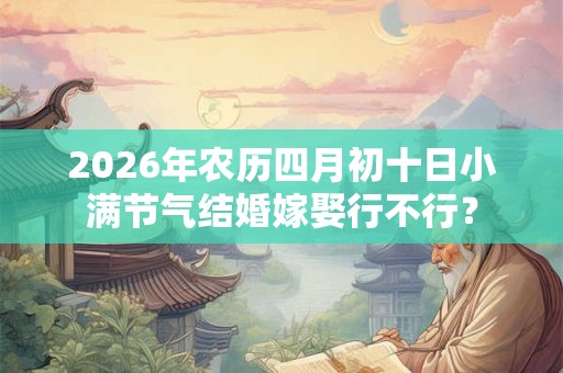 2026年农历四月初十日小满节气结婚嫁娶行不行？