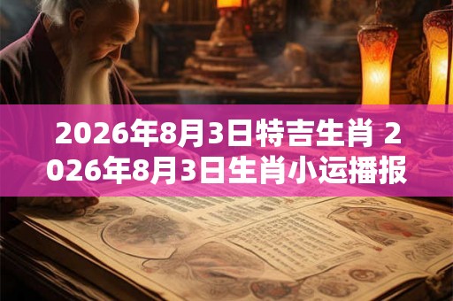 2026年8月3日特吉生肖 2026年8月3日生肖小运播报