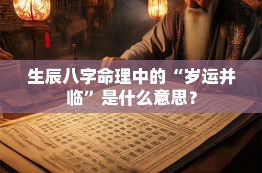 生辰八字命理中的“岁运并临”是什么意思? 生辰八字命理中的“岁运并临”是什么意思?