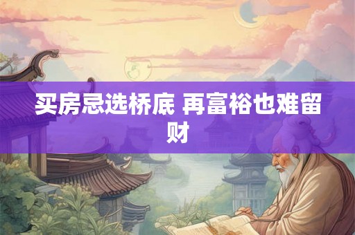 买房忌选桥底 再富裕也难留财