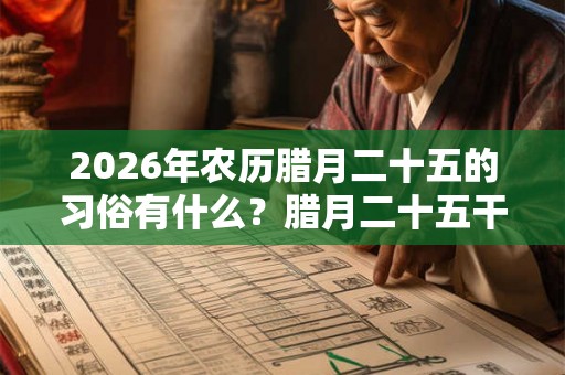 2026年农历腊月二十五的习俗有什么？腊月二十五干什么？