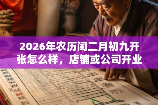 2026年农历闰二月初九开张怎么样，店铺或公司开业好吗？