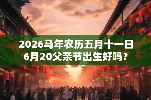 2026马年农历五月十一日6月20父亲节出生好吗？