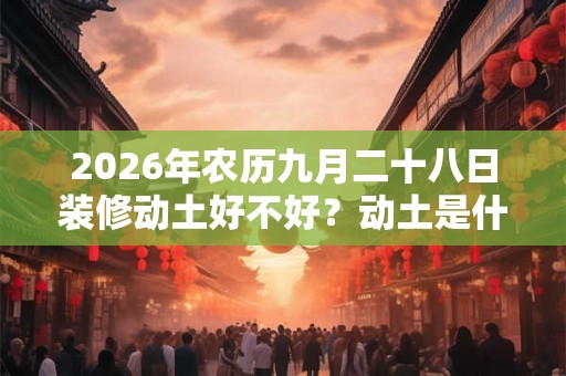 2026年农历九月二十八日装修动土好不好？动土是什么？