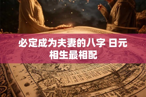 必定成为夫妻的八字 日元相生最相配
