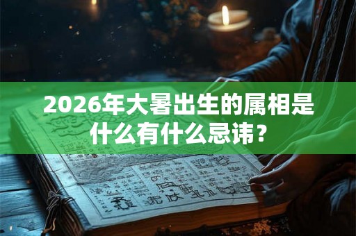 2026年大暑出生的属相是什么有什么忌讳？
