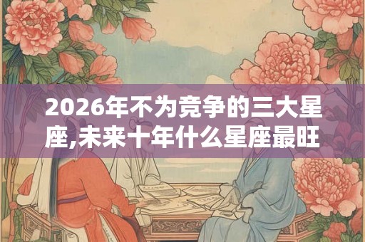 2026年不为竞争的三大星座,未来十年什么星座最旺