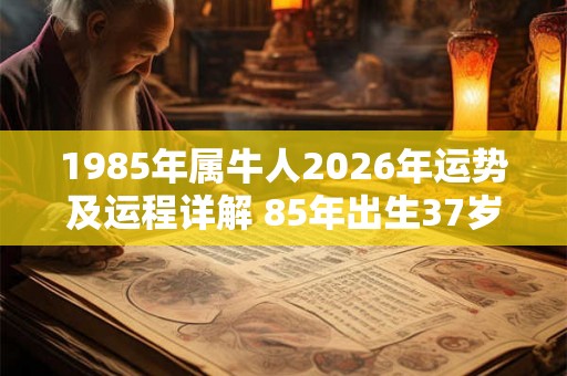 1985年属牛人2026年运势及运程详解 85年出生37岁牛人在虎年每月运势