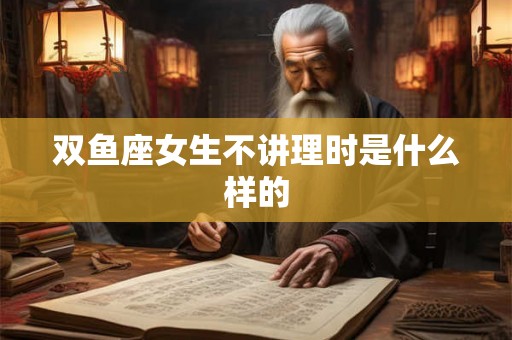 双鱼座女生不讲理时是什么样的