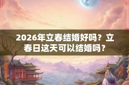 2026年立春结婚好吗？立春日这天可以结婚吗？