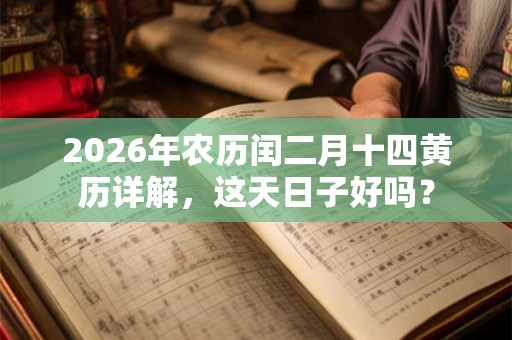 2026年农历闰二月十四黄历详解,这天日子好吗? 2026年农历闰二月十四黄历详解,这天日子好吗?